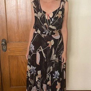 Almost new - floral against black White House Black Market dress